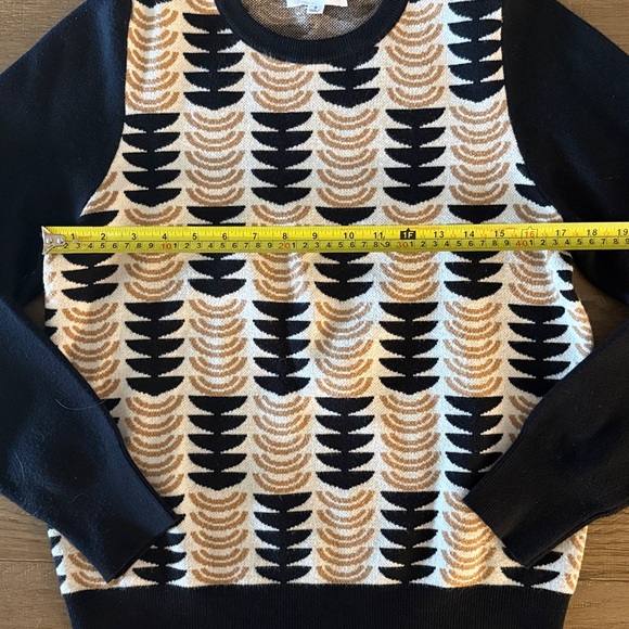 THML Black and Cream Patterned Crewneck Sweater - Picture 3 of 4